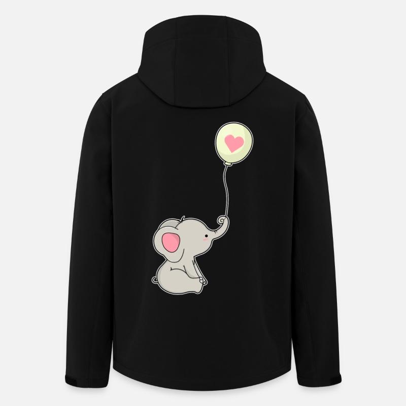 Elefant & Luftballon mit Herz - Recycelte Männer Softshell-Jacke von Stanley/Stella - Schwarz