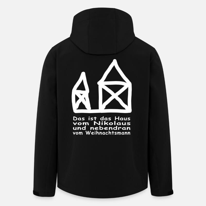 Das ist das Haus vom Nikolaus und nebendran - Recycelte Männer Softshell-Jacke von Stanley/Stella - Schwarz