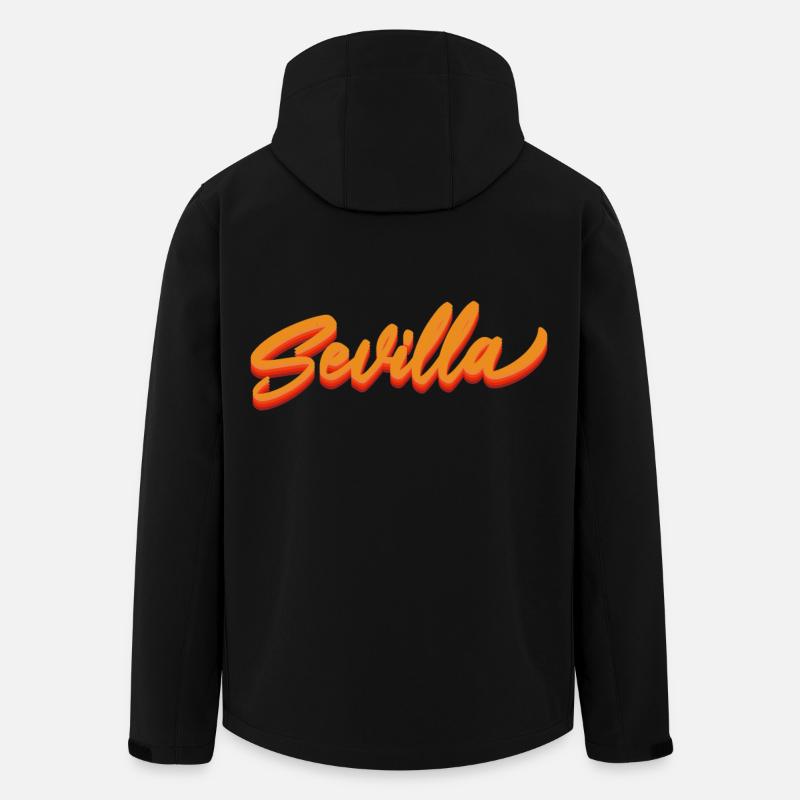 Sevilla Gradient Script Logo - Recycelte Männer Softshell-Jacke von Stanley/Stella - Schwarz