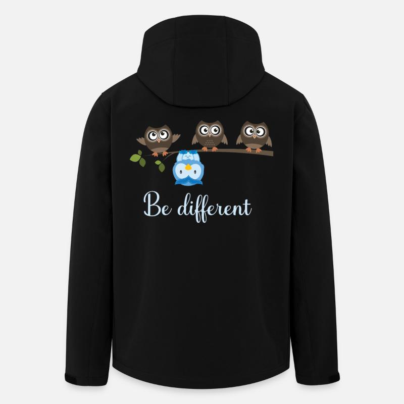 Be Different Eule - Recycelte Männer Softshell-Jacke von Stanley/Stella - Schwarz