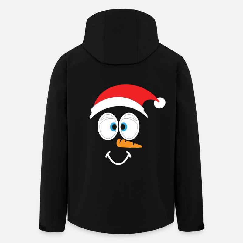 Cheerful snowman with santa hat - Men’s Recycled Softshell Jacket by Stanley/Stella - black