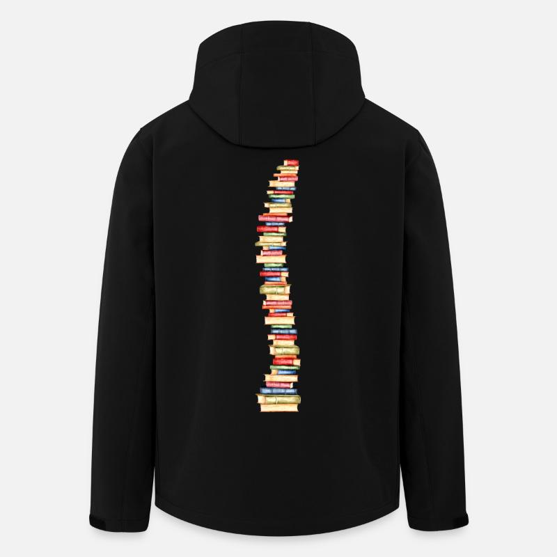 Books spine backbone bookworm - Men’s Recycled Softshell Jacket by Stanley/Stella - black