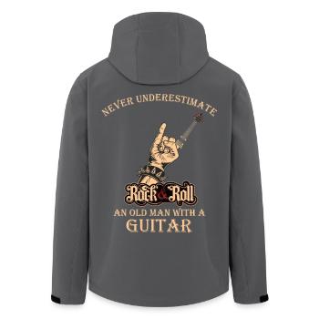 Never underestimate an old man with a Guitar - Men’s Recycled Softshell Jacket by Stanley/Stella - black - Back - AI Model Male 185 light (185cm)