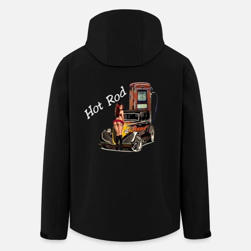 Hot Rod Glam Auto Print - Veste softshell homme en polyester recyclé Stanley/Stella - noir