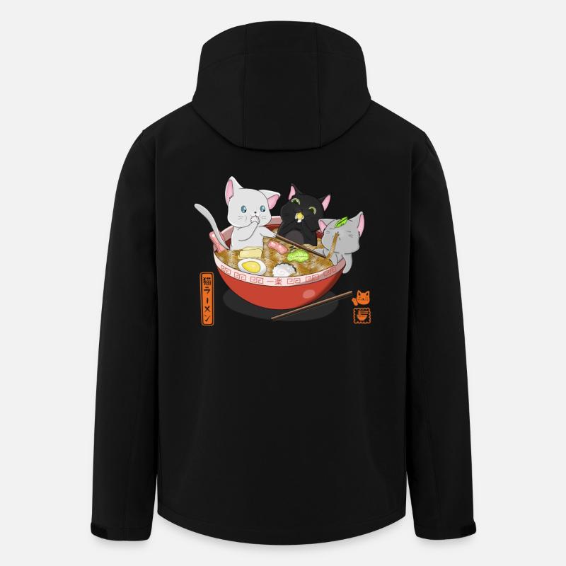 Ramen Katzen - Recycelte Männer Softshell-Jacke von Stanley/Stella - Schwarz