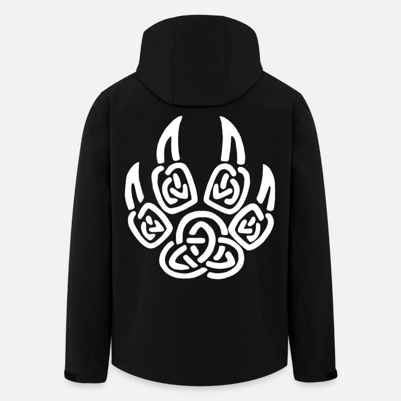 Griffes blanches de loup viking - Veste softshell homme en polyester recyclé Stanley/Stella - noir