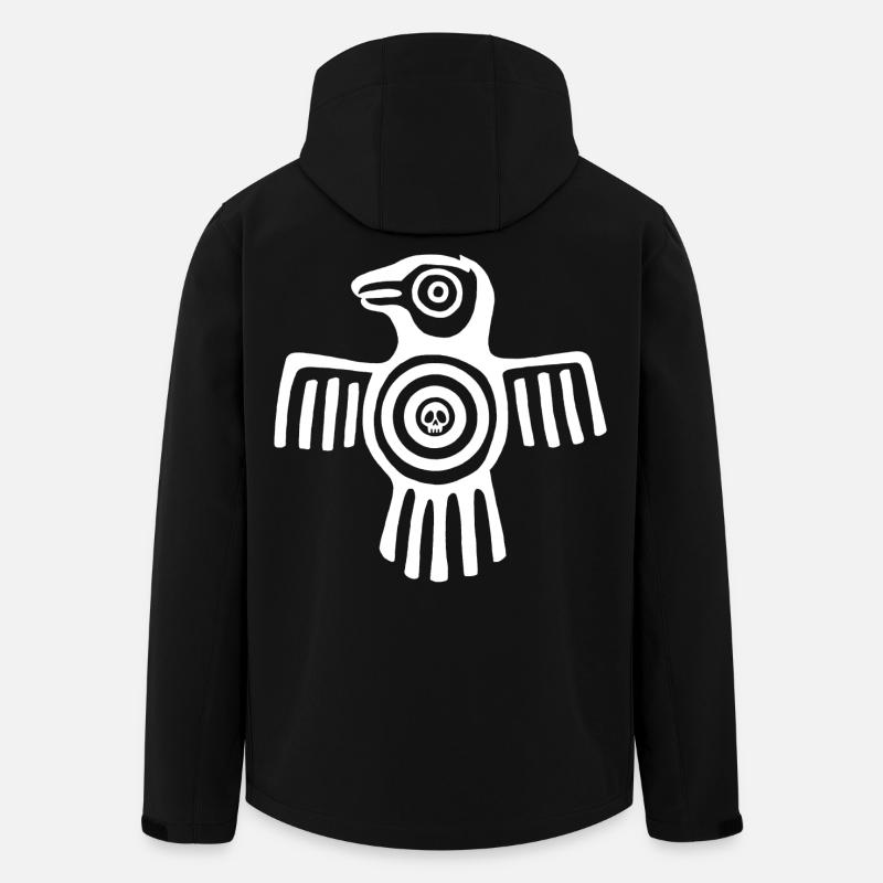 Weißer Inka-Vogel - Recycelte Männer Softshell-Jacke von Stanley/Stella - Schwarz