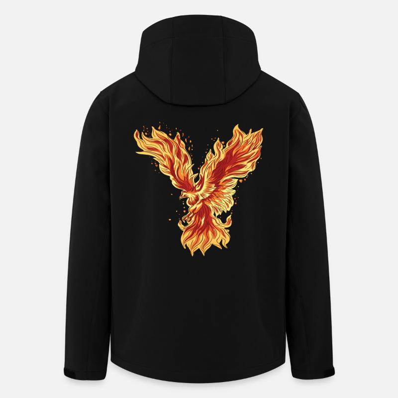 Fiery Phoenix Mythos Design - Men’s Recycled Softshell Jacket by Stanley/Stella - black