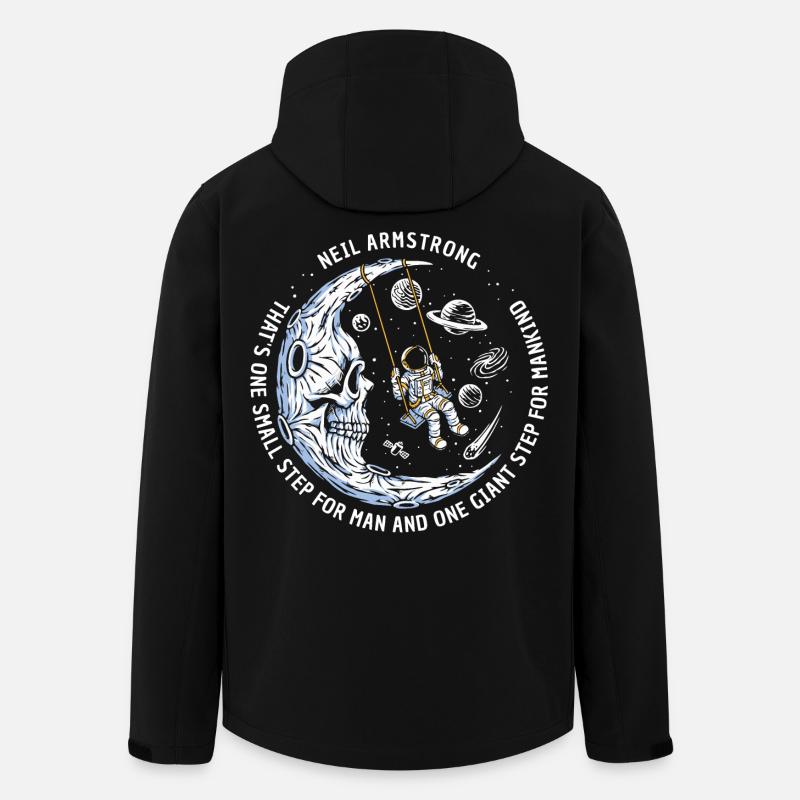 lune astronautes étoiles spatiales - Veste softshell homme en polyester recyclé Stanley/Stella - noir