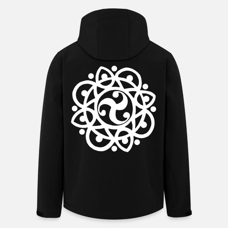Celtic flower and sun (white) - Men’s Recycled Softshell Jacket by Stanley/Stella - black