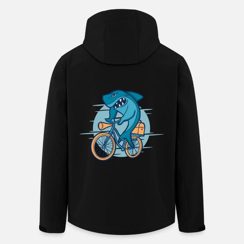 Bicycle Riding Shark - Men’s Recycled Softshell Jacket by Stanley/Stella - black