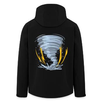 Tornado Hurricane Windsturm - Recycelte Männer Softshell-Jacke von Stanley/Stella - Schwarz - Hinten - AI Model Male 185 light (185cm)