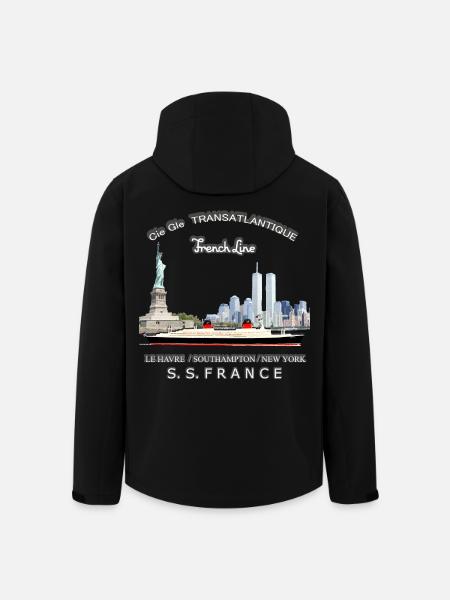 FRANCE PAQUEBOT NEW YORK - Veste softshell homme en polyester recyclé Stanley/Stella - noir