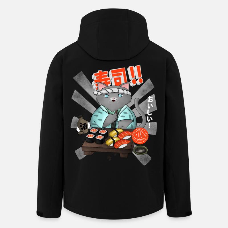 Sushi Cat Chef - Recycelte Männer Softshell-Jacke von Stanley/Stella - Schwarz