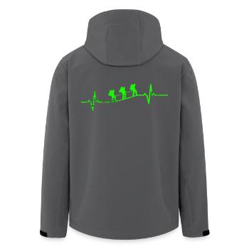 Wandern Herzschlag Wanderer - Recycelte Männer Softshell-Jacke von Stanley/Stella - Schwarz - Hinten - AI Model Male 185 light (185cm)
