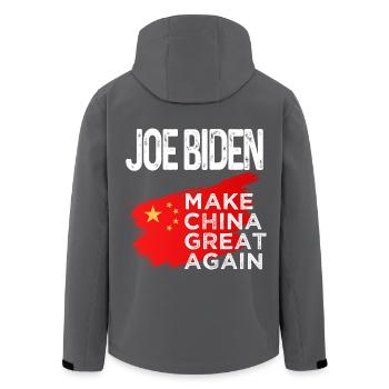 Make China Great Again Funny Quote Joe Biden - Men’s Recycled Softshell Jacket by Stanley/Stella - black - Back - AI Model Male 185 light (185cm)