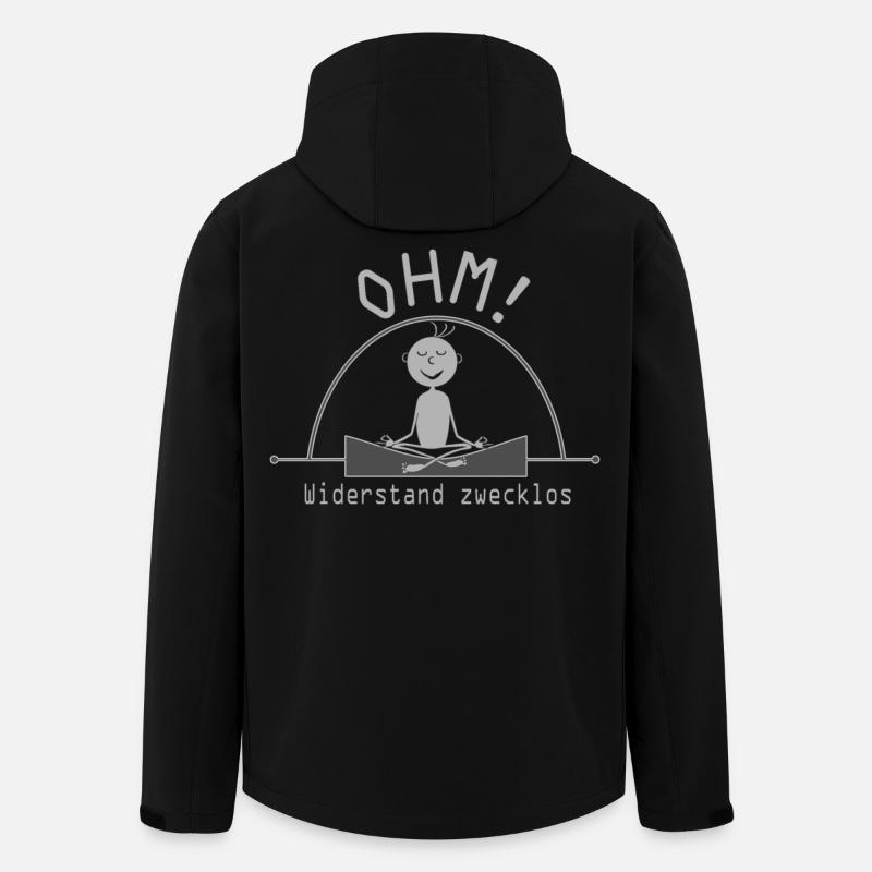 Ohm modstand nyttesløs, fysiker, elektriker - Stanley/Stella herre softshelljakke i genanvendt polyester - sort