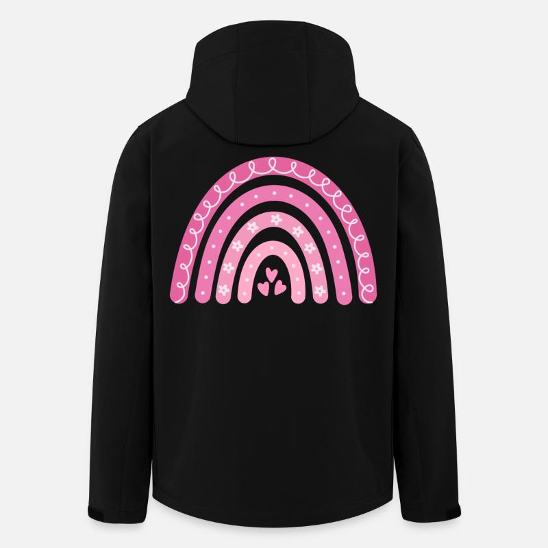Boho Arc-en-ciel Rose Grande Soeur - Veste softshell homme en polyester recyclé Stanley/Stella - noir
