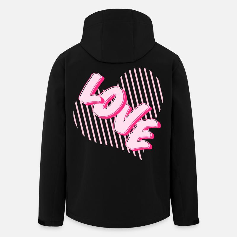 Liebe Neon-Pink Herzschrift - Recycelte Männer Softshell-Jacke von Stanley/Stella - Schwarz