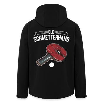 Old Schmetterhand Design für Tischtennisspieler - Recycelte Männer Softshell-Jacke von Stanley/Stella - Schwarz - Hinten - AI Model Male 185 light (185cm)