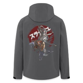 Samurai Katana Warrior – Rising Sun Anime - Recycelte Männer Softshell-Jacke von Stanley/Stella - Schwarz - Hinten - AI Model Male 185 light (185cm)