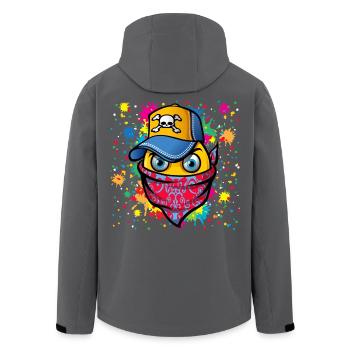 Masque et graffitis - Veste softshell homme en polyester recyclé Stanley/Stella - noir - Dos - AI Model Male 185 light (185cm)