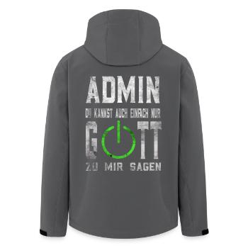 Admin Gott lustiges Administratoren Geschenk - Recycelte Männer Softshell-Jacke von Stanley/Stella - Schwarz - Hinten - AI Model Male 185 light (185cm)