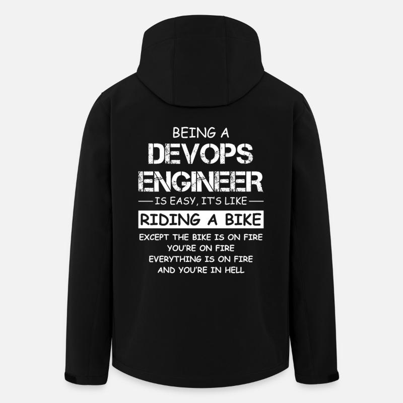 DevOps Ingenieur Feuerwehr Motorrad Zitat - Recycelte Männer Softshell-Jacke von Stanley/Stella - Schwarz