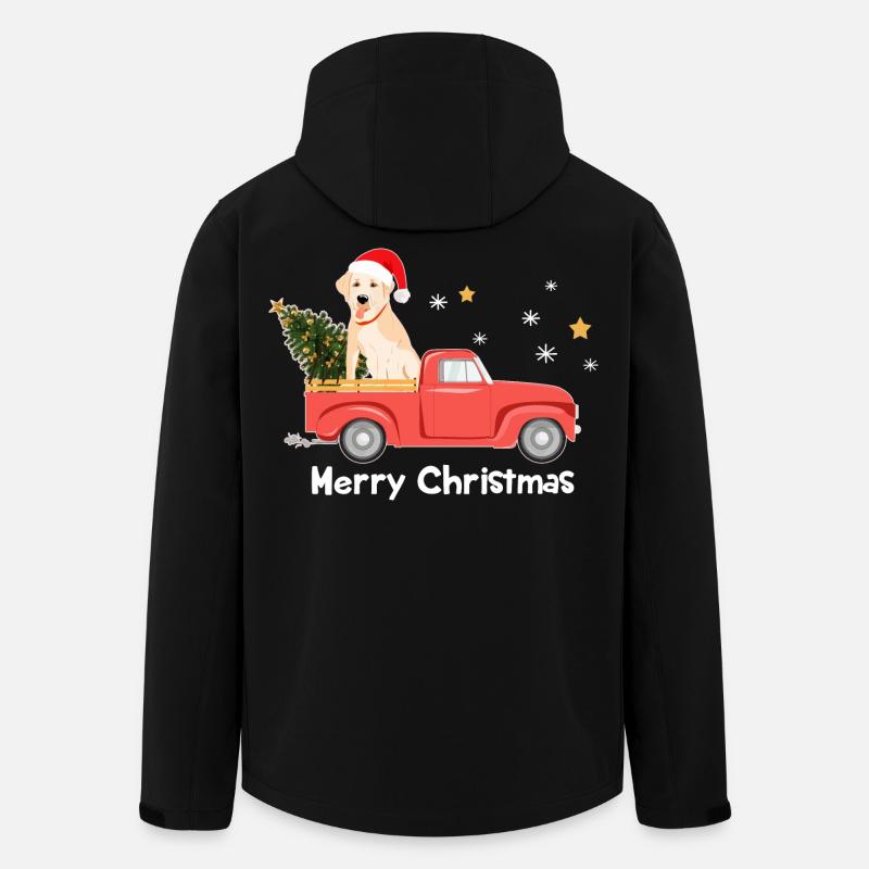 Labrador Weihnachts-Pickup - Recycelte Männer Softshell-Jacke von Stanley/Stella - Schwarz