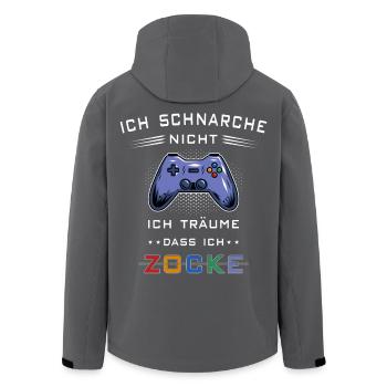 Ich schnarche nicht Zocken Gamer Konsole Zocker - Recycelte Männer Softshell-Jacke von Stanley/Stella - Schwarz - Hinten - AI Model Male 185 light (185cm)