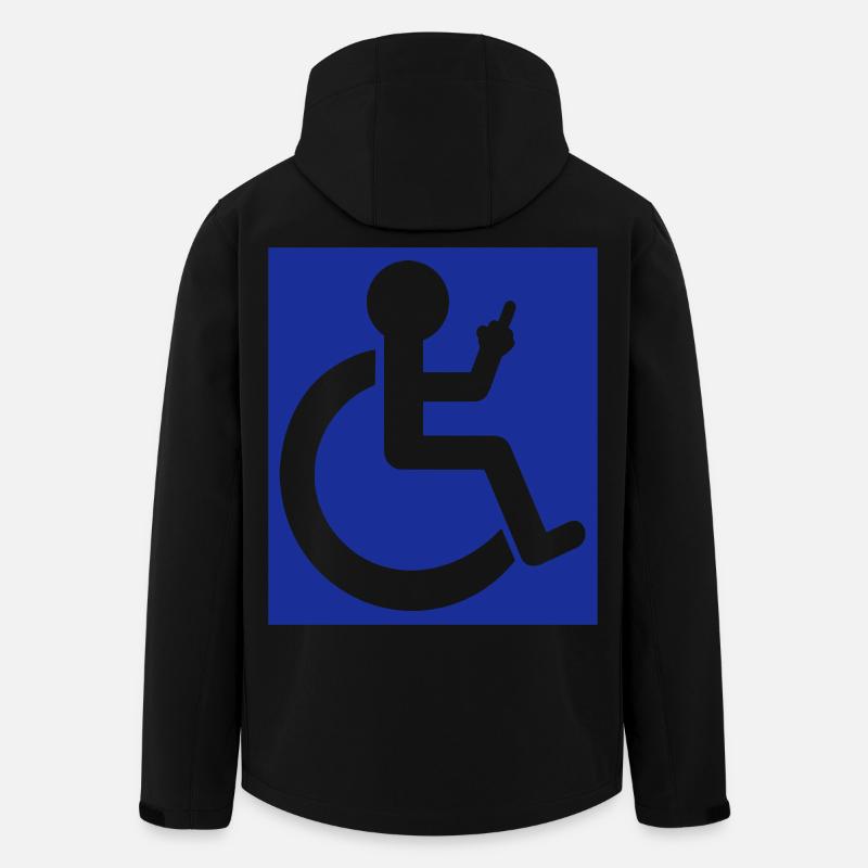 Rollstuhlfahrer hebt den Mittelfinger # - Recycelte Männer Softshell-Jacke von Stanley/Stella - Schwarz