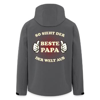 So sieht der Beste Papa der Welt aus Vatertag - Recycelte Männer Softshell-Jacke von Stanley/Stella - Schwarz - Hinten - AI Model Male 185 light (185cm)