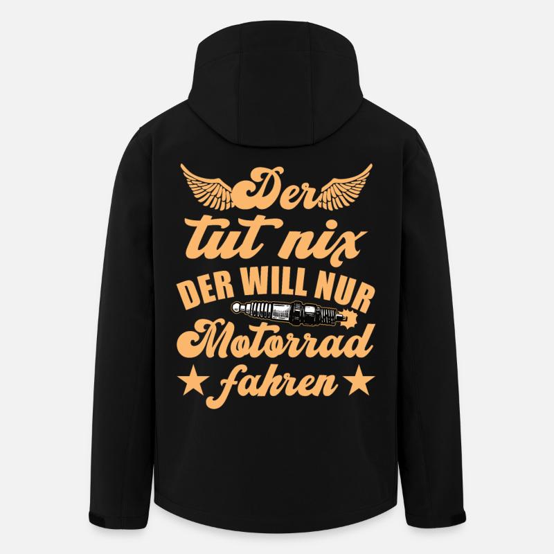Der will nur Motorrad fahren Biker - Recycelte Männer Softshell-Jacke von Stanley/Stella - Schwarz