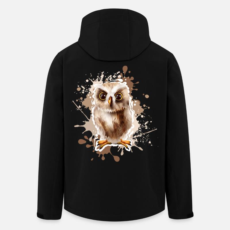 Eule - Recycelte Männer Softshell-Jacke von Stanley/Stella - Schwarz