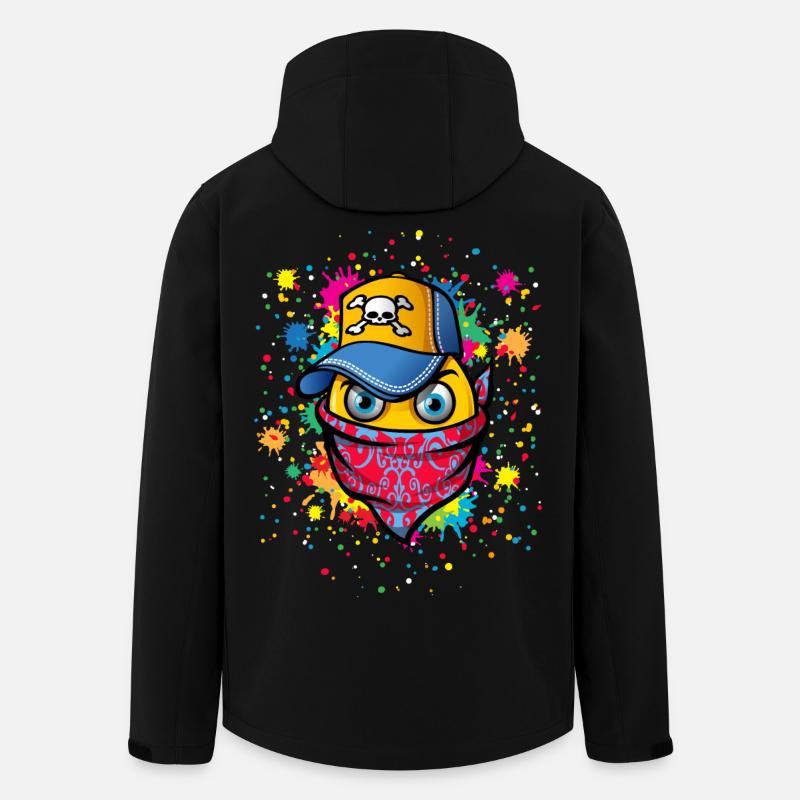 Maske und Graffitis - Recycelte Männer Softshell-Jacke von Stanley/Stella - Schwarz