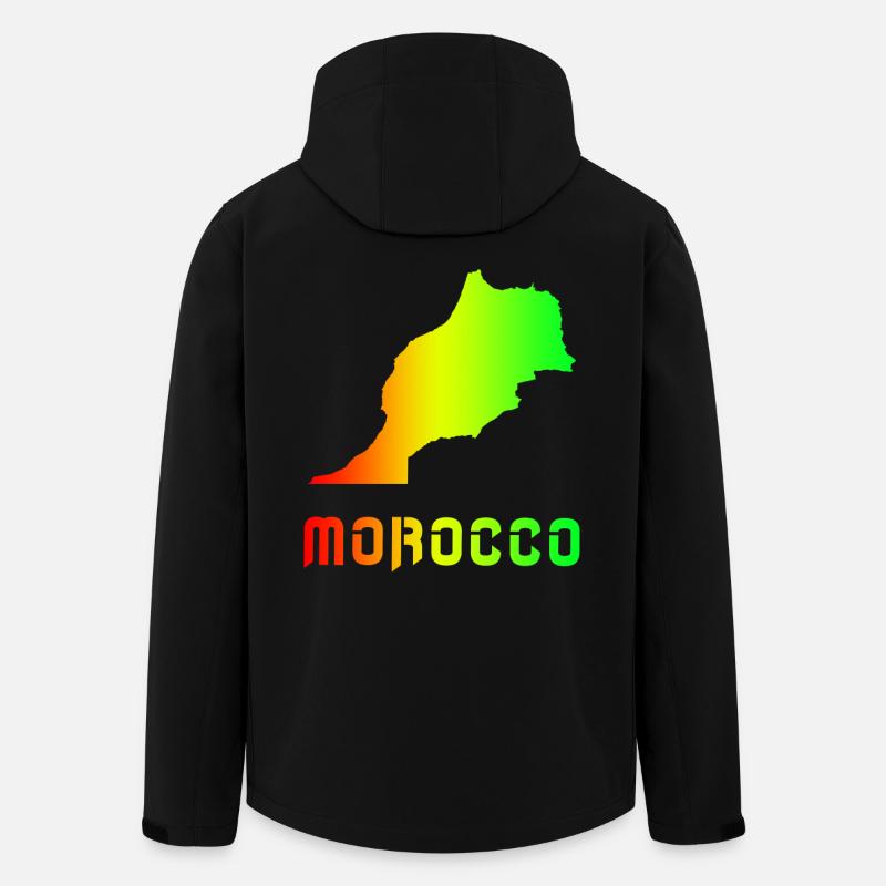 Maroc Arc-en-ciel Plan design / cadeau - Veste softshell homme en polyester recyclé Stanley/Stella - noir