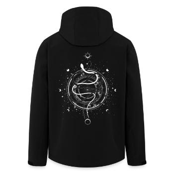 Serpents Lune Phase Occulte Wicca Goth Clothes - Veste softshell homme en polyester recyclé Stanley/Stella - noir - Dos - AI Model Male 185 light (185cm)