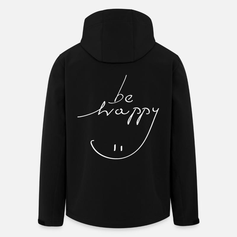être heureux sourire - Veste softshell homme en polyester recyclé Stanley/Stella - noir