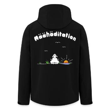 Meditation - Recycelte Männer Softshell-Jacke von Stanley/Stella - Schwarz - Hinten - AI Model Male 185 light (185cm)
