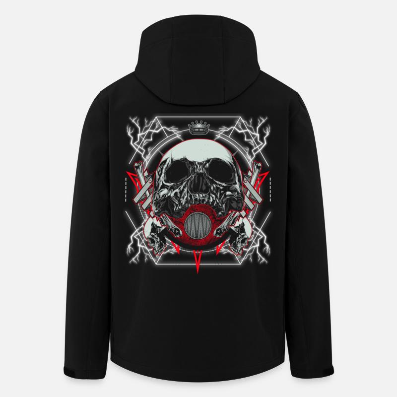 Schädel Kunstwerk mit Blitz - Recycelte Männer Softshell-Jacke von Stanley/Stella - Schwarz