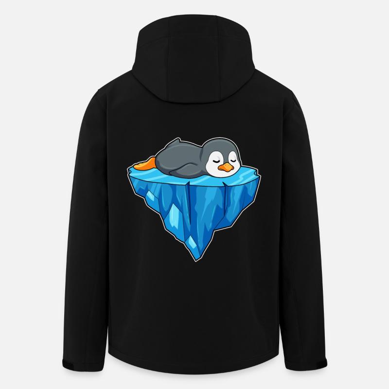 Pinguin auf Eisscholle - Recycelte Männer Softshell-Jacke von Stanley/Stella - Schwarz