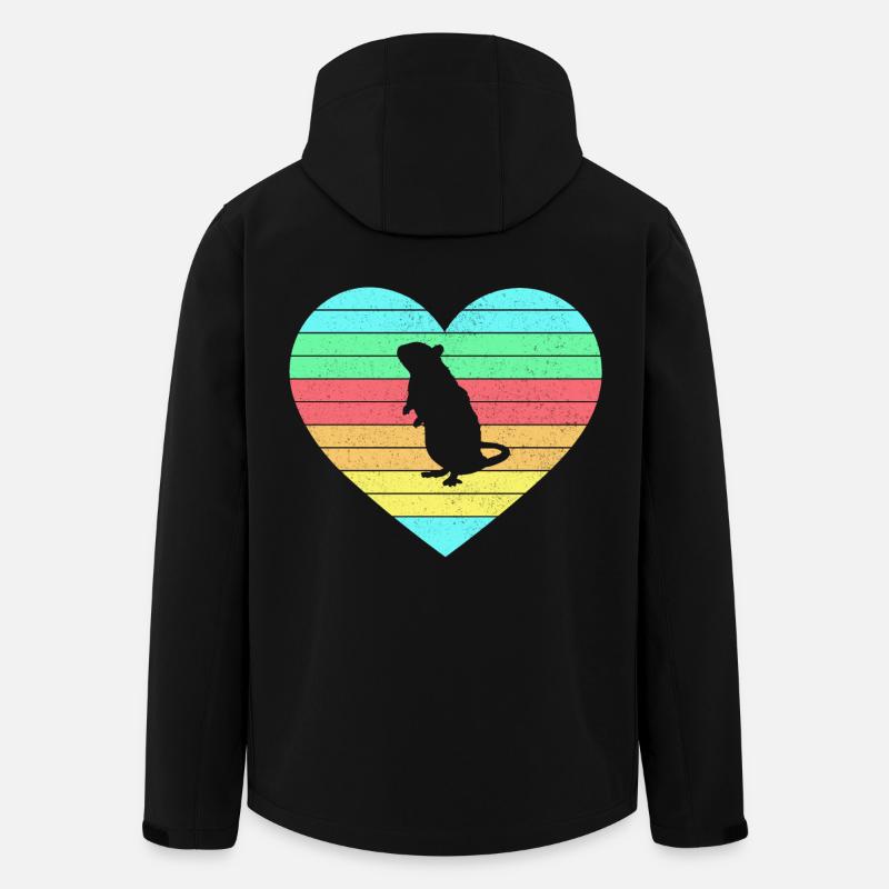 Maus Herz Design mit Regenbogen / Geschenk - Recycelte Männer Softshell-Jacke von Stanley/Stella - Schwarz