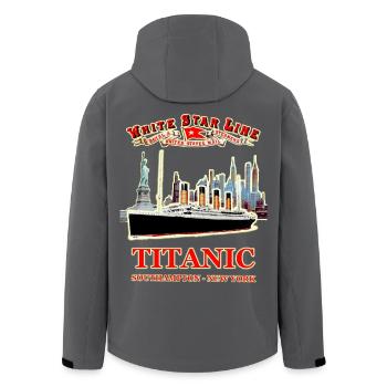 DER GEIST DER TITANIC IN NEW YORK RUNEMBERG Adagp © - Recycelte Männer Softshell-Jacke von Stanley/Stella - Anthrazit - Hinten - AI Model Male 185 light (185cm)