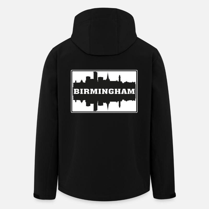 Birmingham Angleterre Voyage Souvenir Skyline Silhoue - Veste softshell homme en polyester recyclé Stanley/Stella - noir