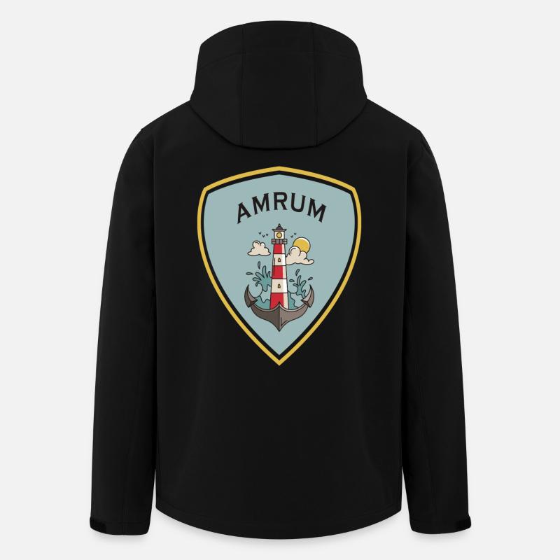 Amrum Leuchtturm Wappen - Recycelte Männer Softshell-Jacke von Stanley/Stella - Schwarz