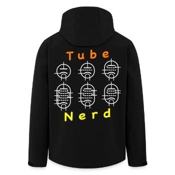 Vacuum Tube Nerd - Recycelte Männer Softshell-Jacke von Stanley/Stella - Schwarz - Hinten - AI Model Male 185 light (185cm)