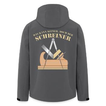 "Das kann keiner, doch der Schreiner" & Tischler - Recycelte Männer Softshell-Jacke von Stanley/Stella - Schwarz - Hinten - AI Model Male 185 light (185cm)