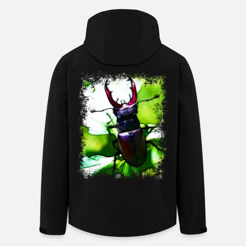 Hirschkäfer - Recycelte Männer Softshell-Jacke von Stanley/Stella - Schwarz