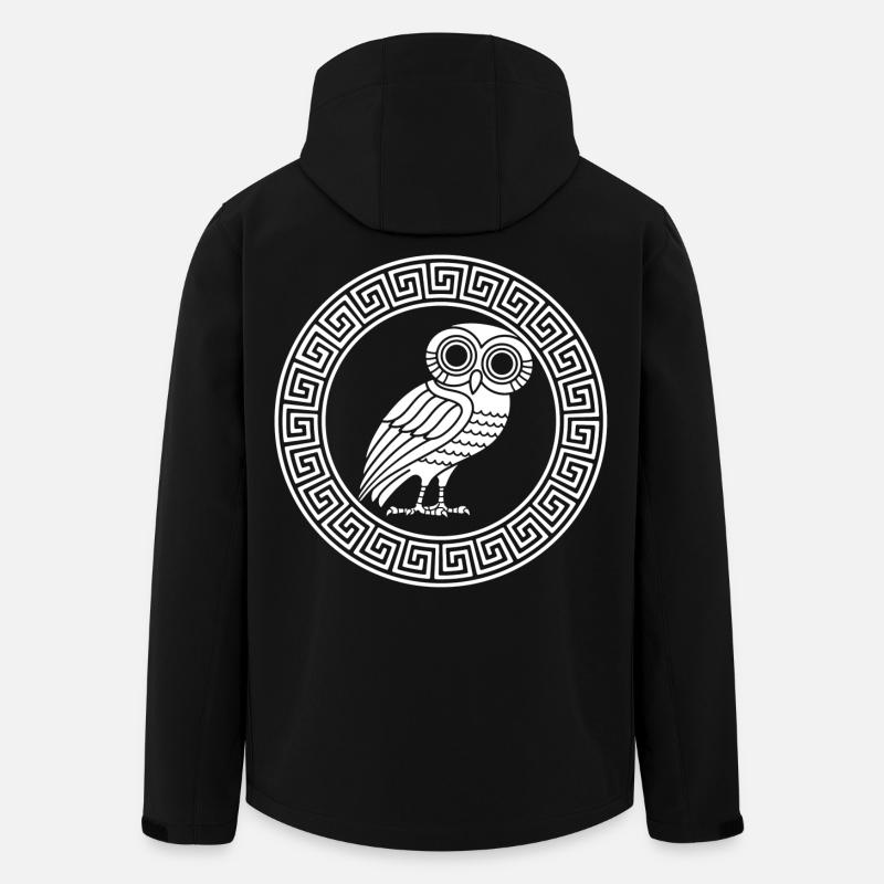 Griechisches Symbol der weißen Eule - Recycelte Männer Softshell-Jacke von Stanley/Stella - Schwarz