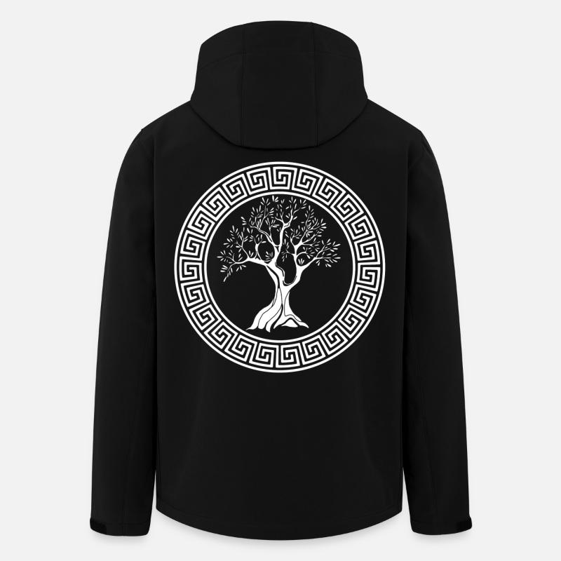 Griechisches Symbol des weißen Olivenbaums - Recycelte Männer Softshell-Jacke von Stanley/Stella - Schwarz